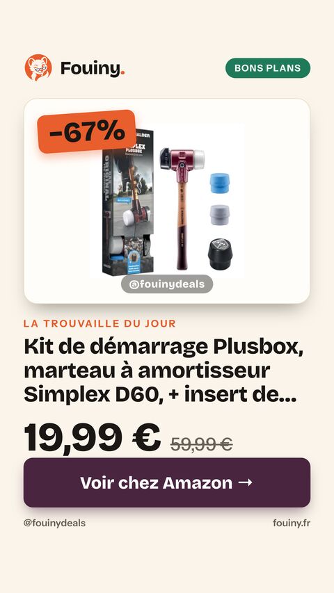 Kit de démarrage Plusbox, marteau à amortisseur Simplex D60, + insert de frappe TPE soft et TPE mid +décapsuleur