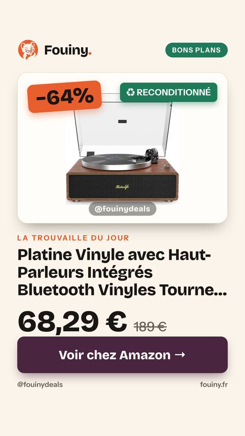Platine Vinyle avec Haut-Parleurs Intégrés Bluetooth Vinyles Tourne Disque à Courroie Arrêt Automatique 33/45 Tours Sortie RCA Entrée AUX
