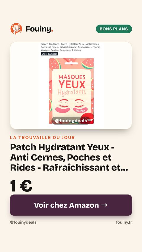 Patch Hydratant Yeux - Anti Cernes, Poches et Rides - Rafraîchissant et Revitalisant - 2 Unités