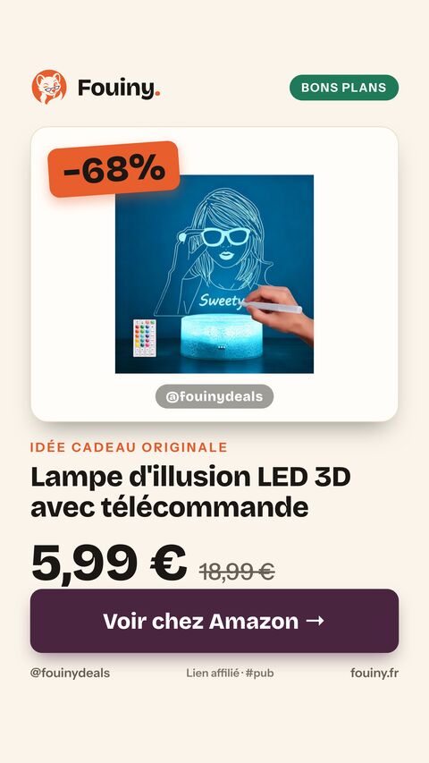 Lampe d'illusion LED 3D avec télécommande