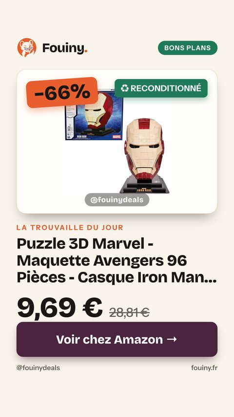 Puzzle 3D Marvel - Maquette Avengers 96 Pièces - Casque Iron Man Inspiré de la Saga - Puzzle Adulte - Jeu de Construction à Collectionner - Jouet adulte - Jeu Enfant 12 ans et + Taille unique