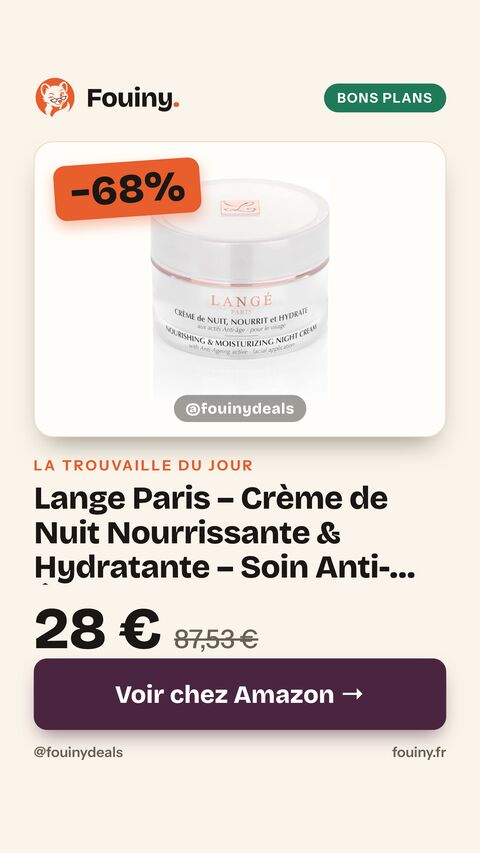 Lange Paris – Crème de Nuit Nourrissante & Hydratante – Soin Anti-Âge Régénérant – Cosme-Phytamir & LipolamirER – Peaux Sèches & Matures – Texture Riche – 50 ml