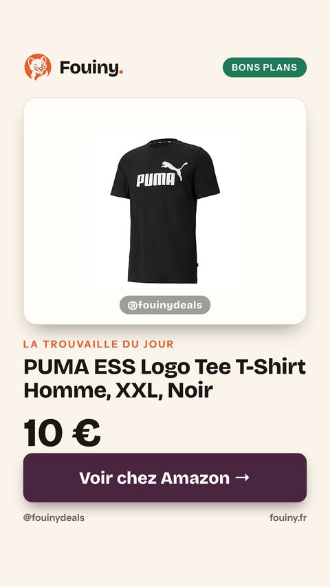 PUMA ESS Logo Tee T-Shirt Homme, XXL, Noir