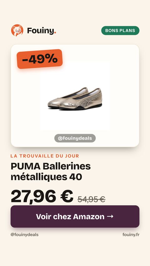 PUMA Ballerines métalliques 40