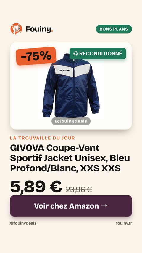 GIVOVA Coupe-Vent Sportif Jacket Unisex, Bleu Profond/Blanc, XXS XXS