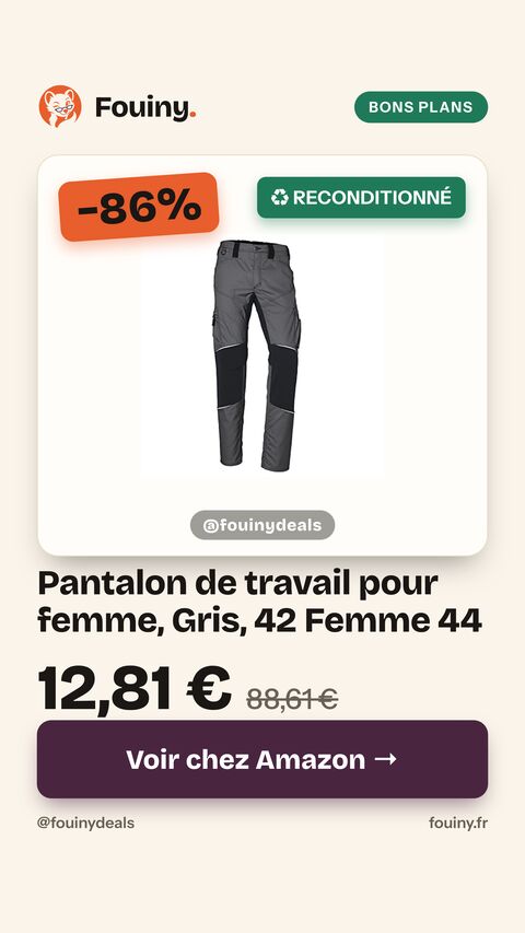 Pantalon de travail pour femme, Gris, 42 Femme 44