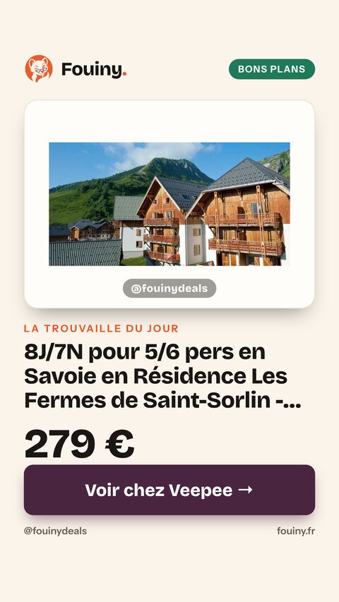8J/7N pour 5/6 pers en Savoie en Résidence Les Fermes de Saint-Sorlin - Appt 2 pièces, Piscine, Sauna, ex : 279€/Log du 22 au 29 Aout