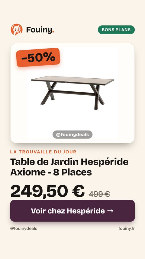 Table de Jardin Hespéride Axiome - 8 Places