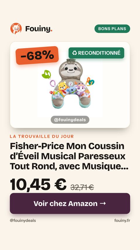 Fisher-Price Mon Coussin d’Éveil Musical Paresseux Tout Rond, avec Musique et Vibrations pour Aider bébé à Jouer sur Le Ventre, dès la Naissance, GRR01 1 Unité (Lot de 1)