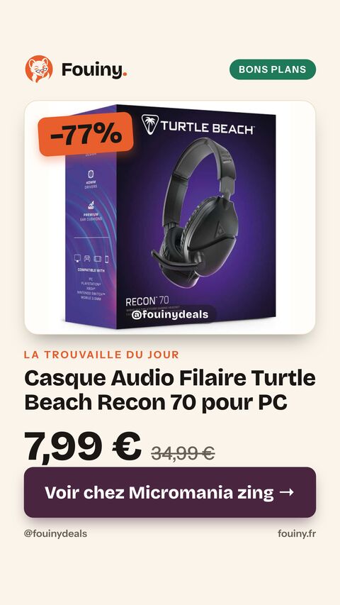 Casque Audio Filaire Turtle Beach Recon 70 pour PC