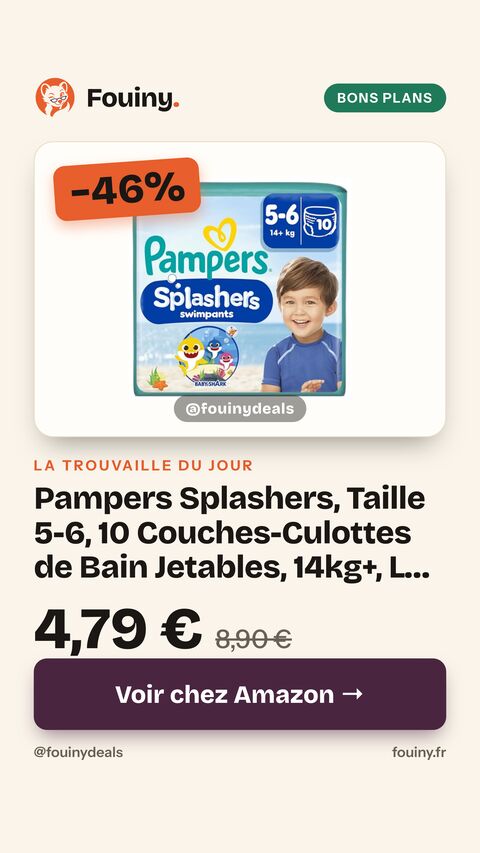 Pampers Splashers, Taille 5-6, 10 Couches-Culottes de Bain Jetables, 14kg+, Le Confort D'un Maillot De Bain Et La Protection Pampers Optimale dans l'Eau, Edition Limitée Baby Shark