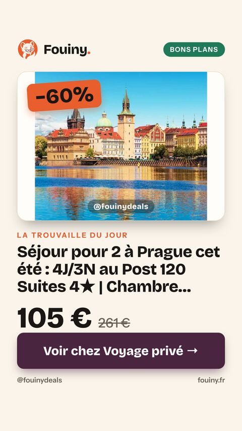 Séjour pour 2 à Prague cet été : 4J/3N au Post 120 Suites 4★ | Chambre Double avec kitchenette | 52,50€/p
