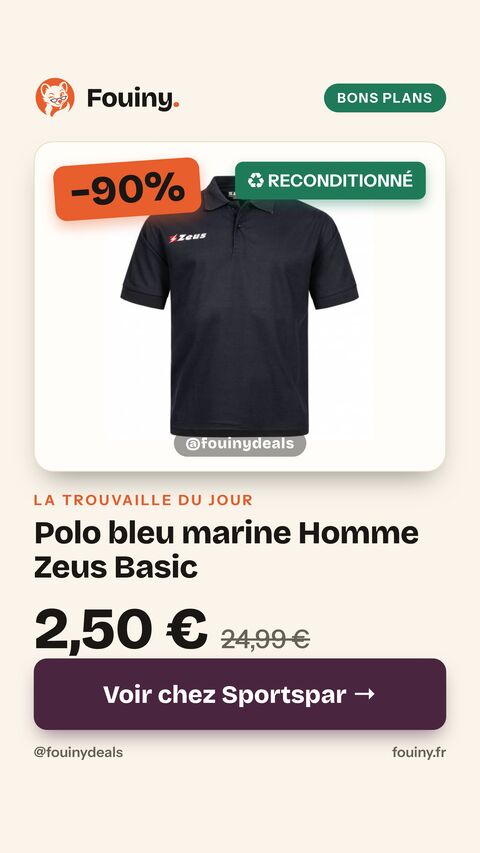Polo bleu marine Homme Zeus Basic