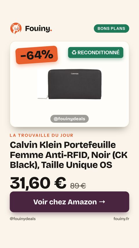 Calvin Klein Portefeuille Femme Anti-RFID, Noir (CK Black), Taille Unique OS